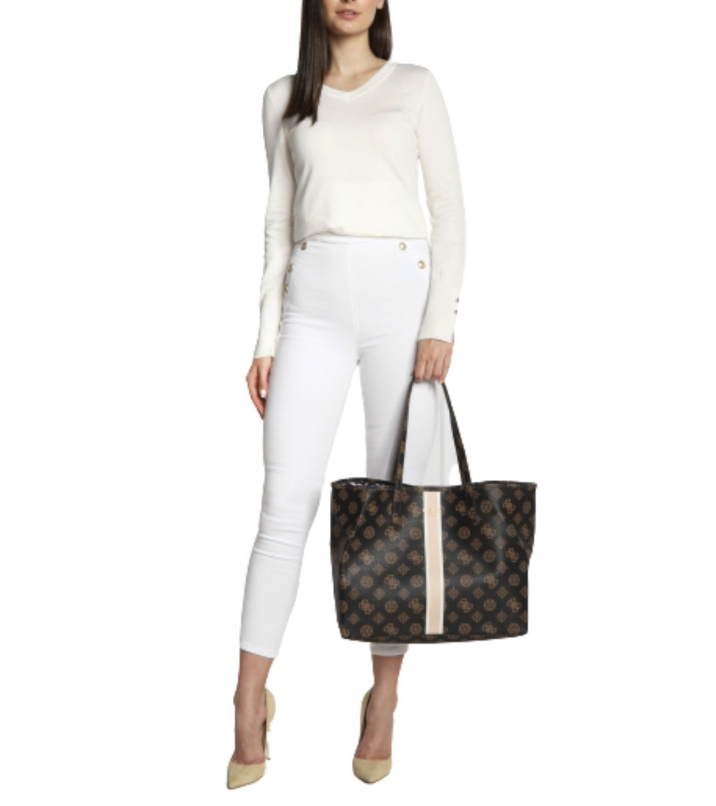 Maglia donna Guess Gena vn ls sweater cream white E23GU17 W2YR31Z2V62