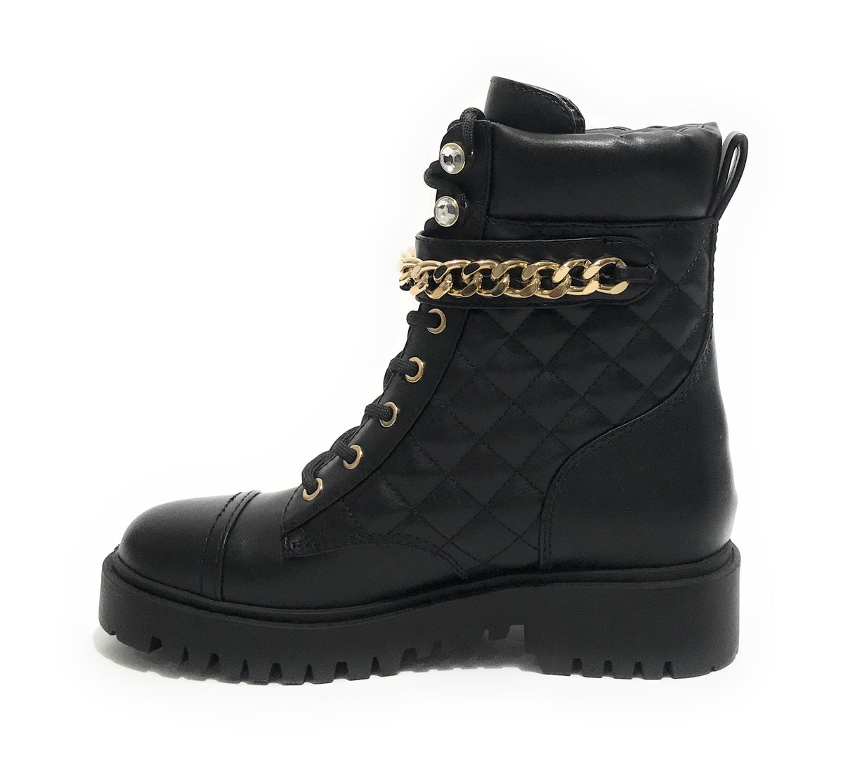 Scarpe donna Guess anfibio Odyssa ecopelle black D22GU38 FL8ODSELE10
