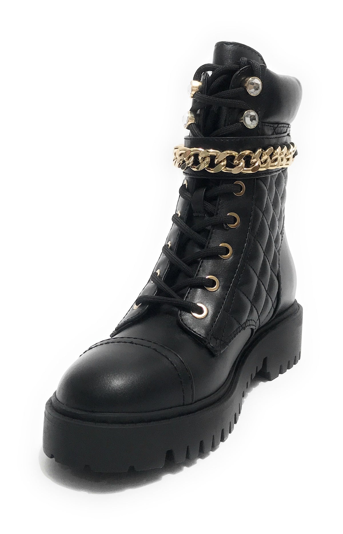 Scarpe donna Guess anfibio Odyssa ecopelle black D22GU38 FL8ODSELE10