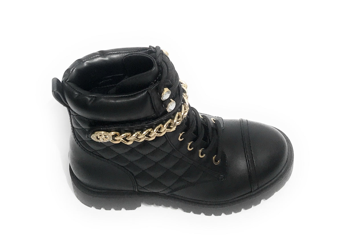 Scarpe donna Guess anfibio Odyssa ecopelle black D22GU38 FL8ODSELE10