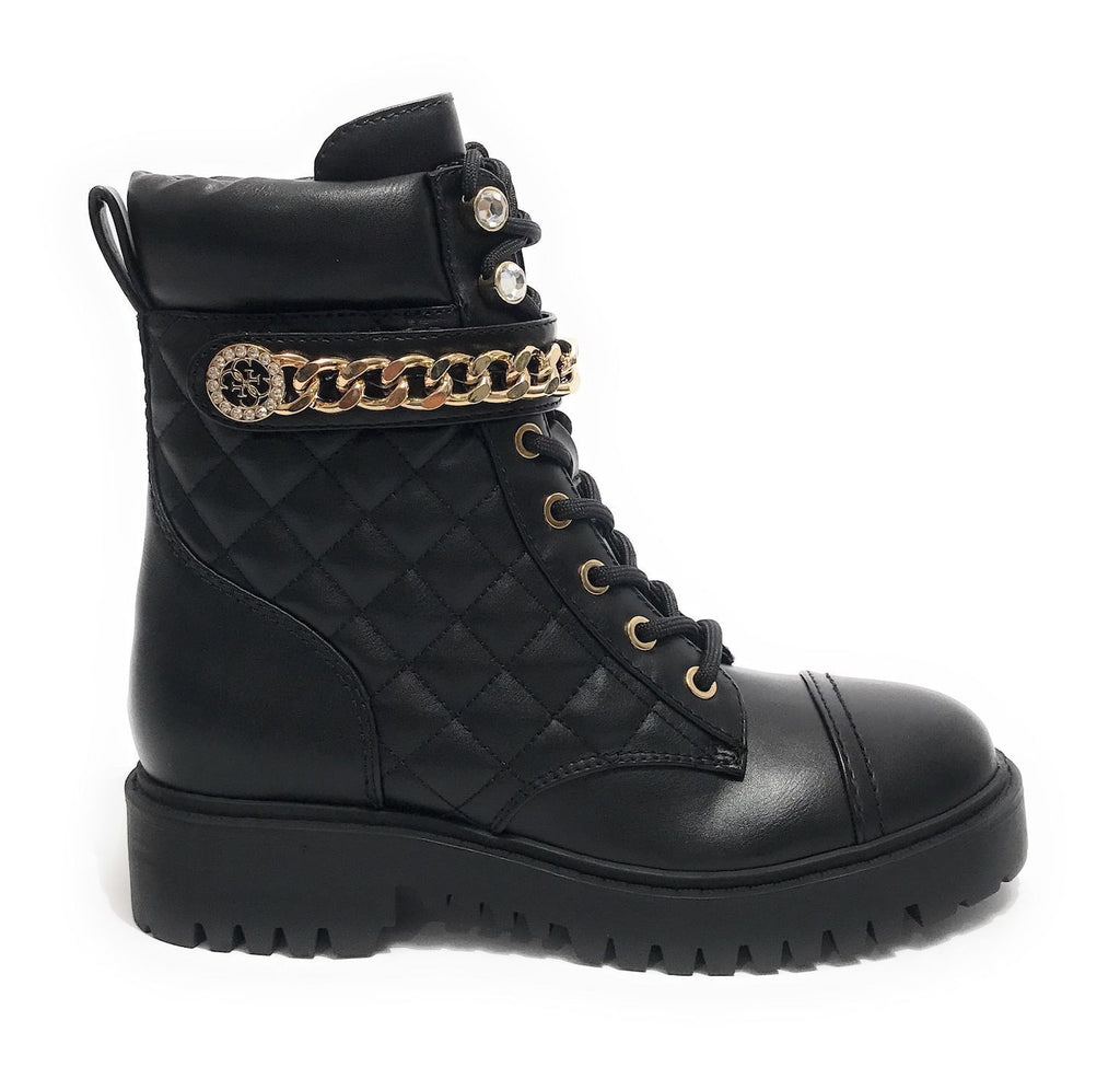 Scarpe donna Guess anfibio Odyssa ecopelle black D22GU38 FL8ODSELE10