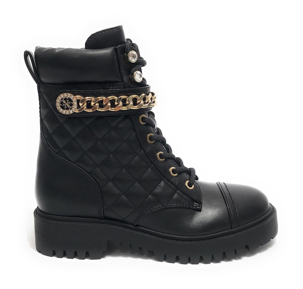 Scarpe donna Guess anfibio Odyssa ecopelle black D22GU38 FL8ODSELE10