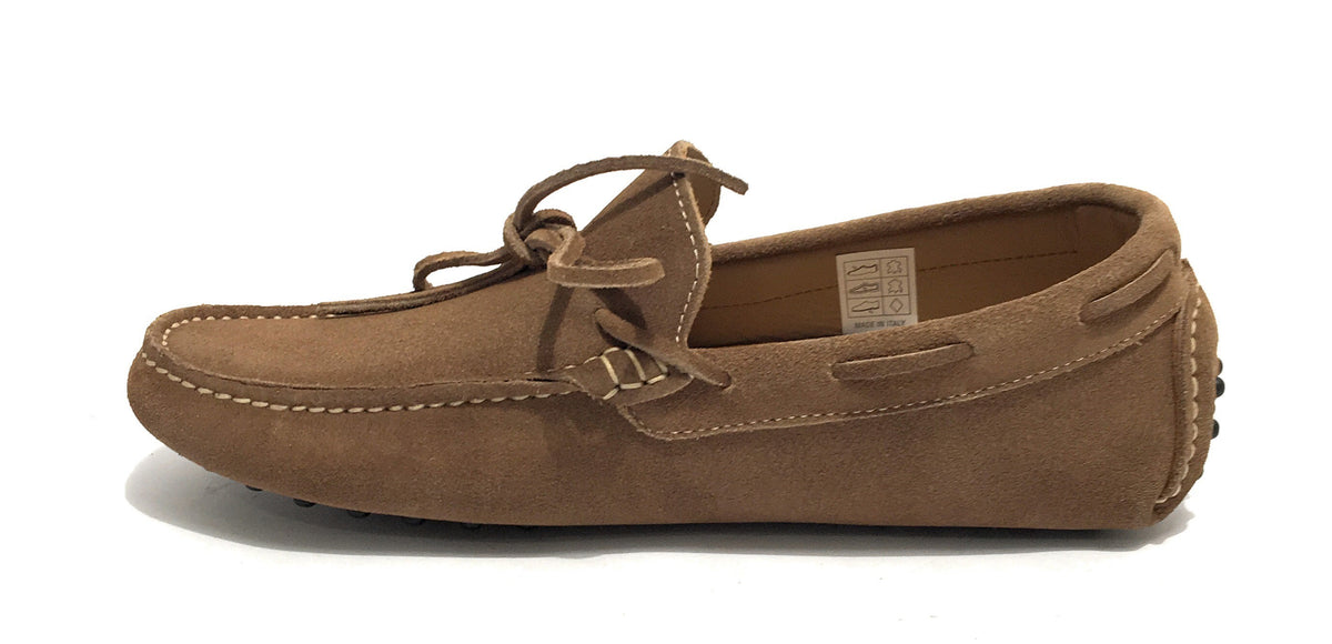 Scarpe Ton Goût mocassino tubolare in pelle scamosciata ecru uomo US19TG13