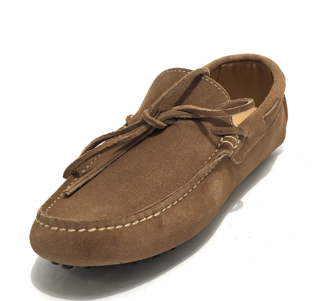 Scarpe Ton Goût mocassino tubolare in pelle scamosciata ecru uomo US19TG13