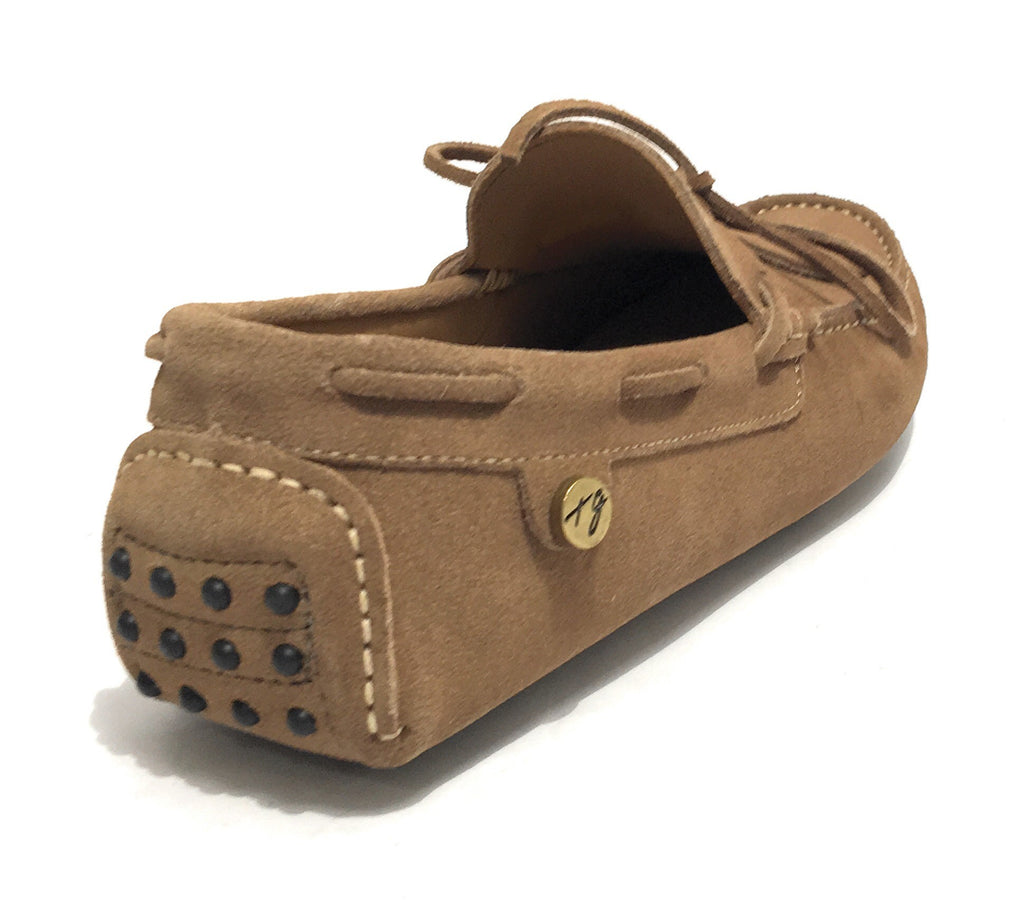 Scarpe Ton Goût mocassino tubolare in pelle scamosciata ecru uomo US19TG13