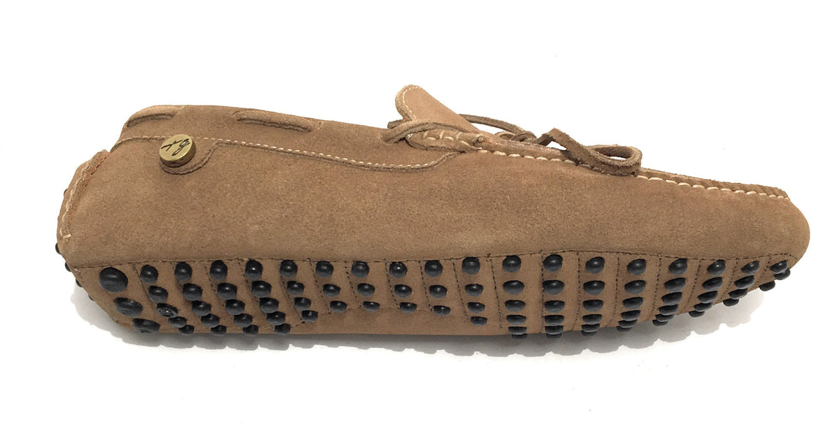 Scarpe Ton Goût mocassino tubolare in pelle scamosciata ecru uomo US19TG13