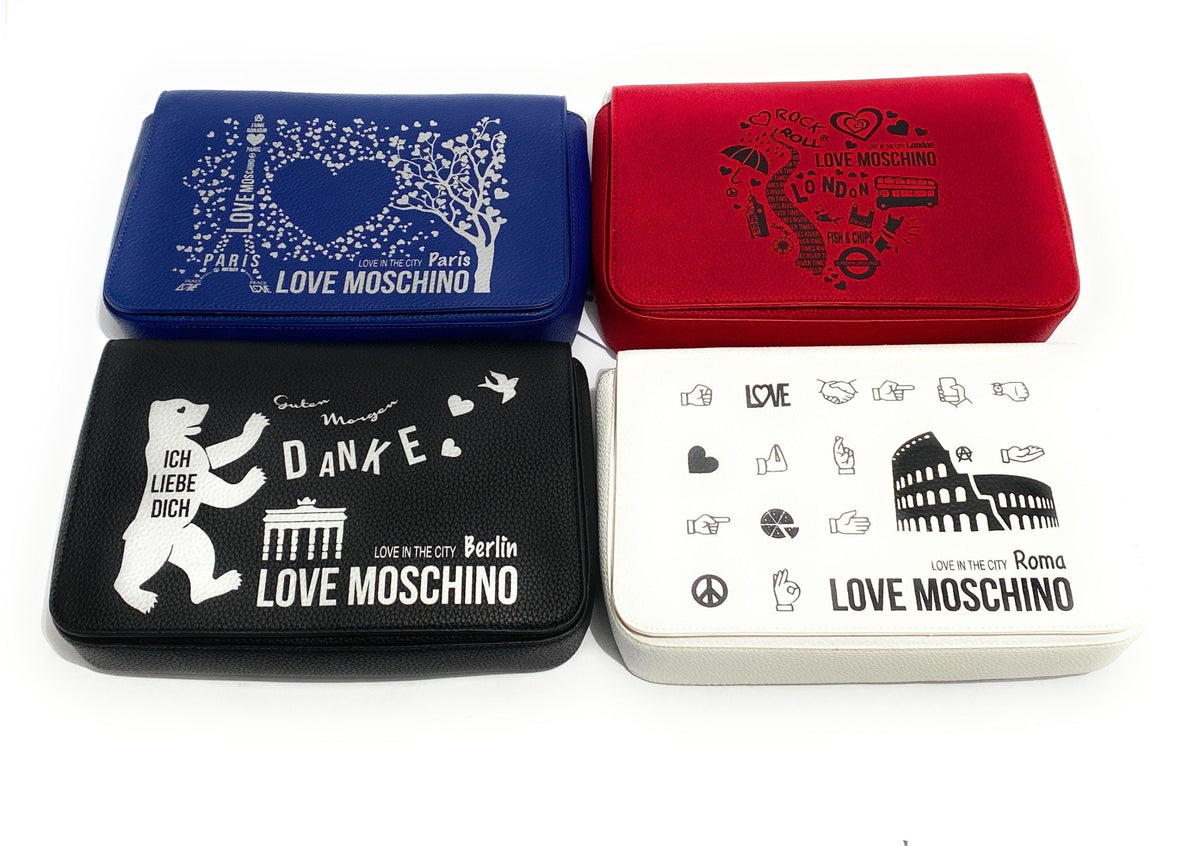 Set borse  Moschino Love City Lovers  Roma Parigi Londra Berlino Limited edition
