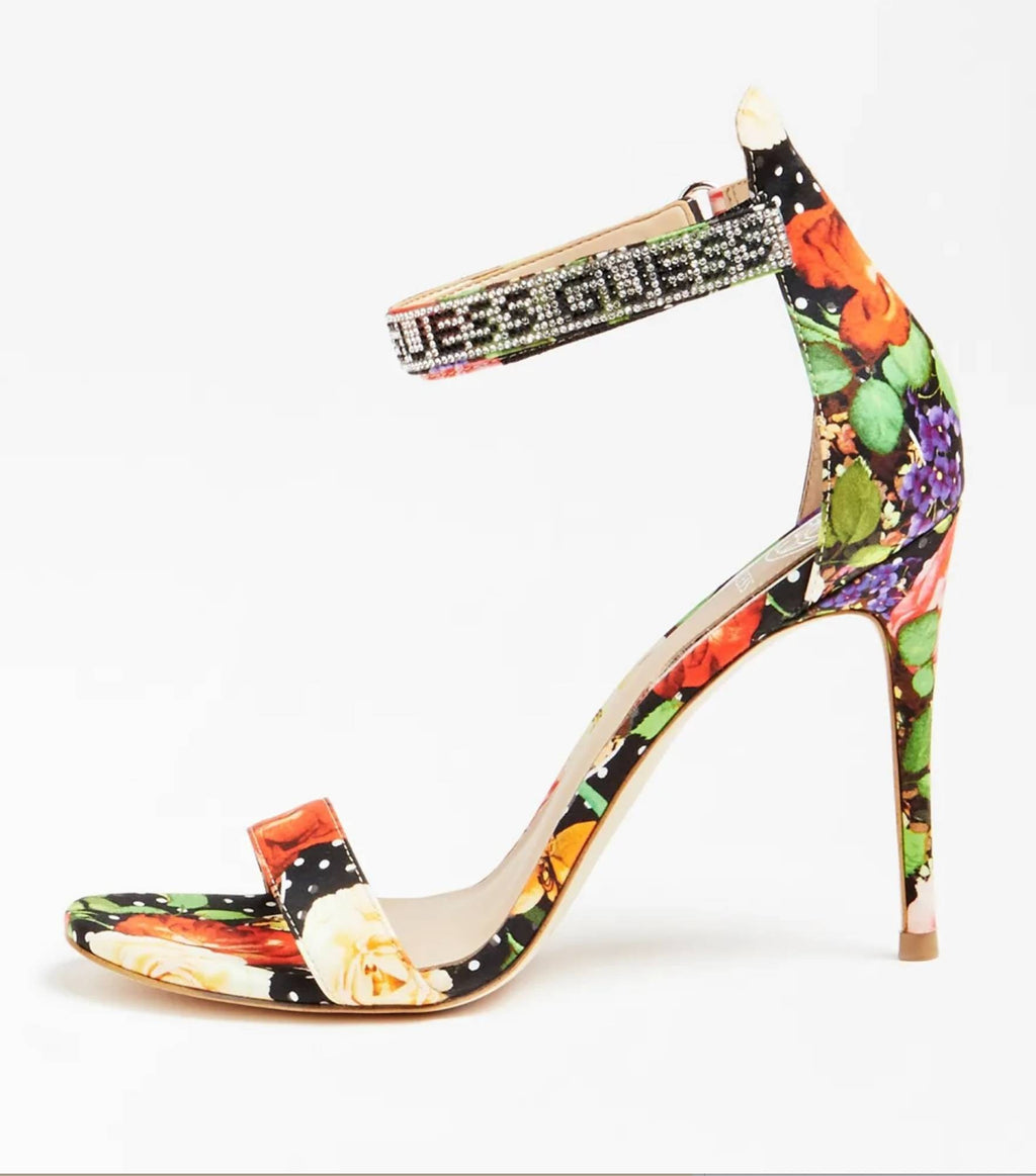 Scarpe Guess sandalo con tacco mod. Kahlun tc 100 in tessuto fiori/ pois DS20GU52