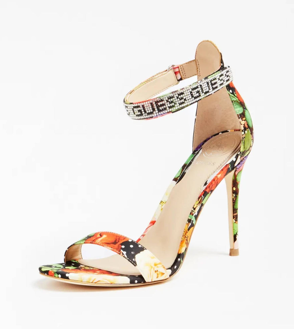 Scarpe Guess sandalo con tacco mod. Kahlun tc 100 in tessuto fiori/ pois DS20GU52