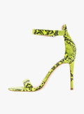 Scarpe Guess sandalo con tacco mod. Kahlua tc 100 stampa pitone giallo fluo DS20GU53