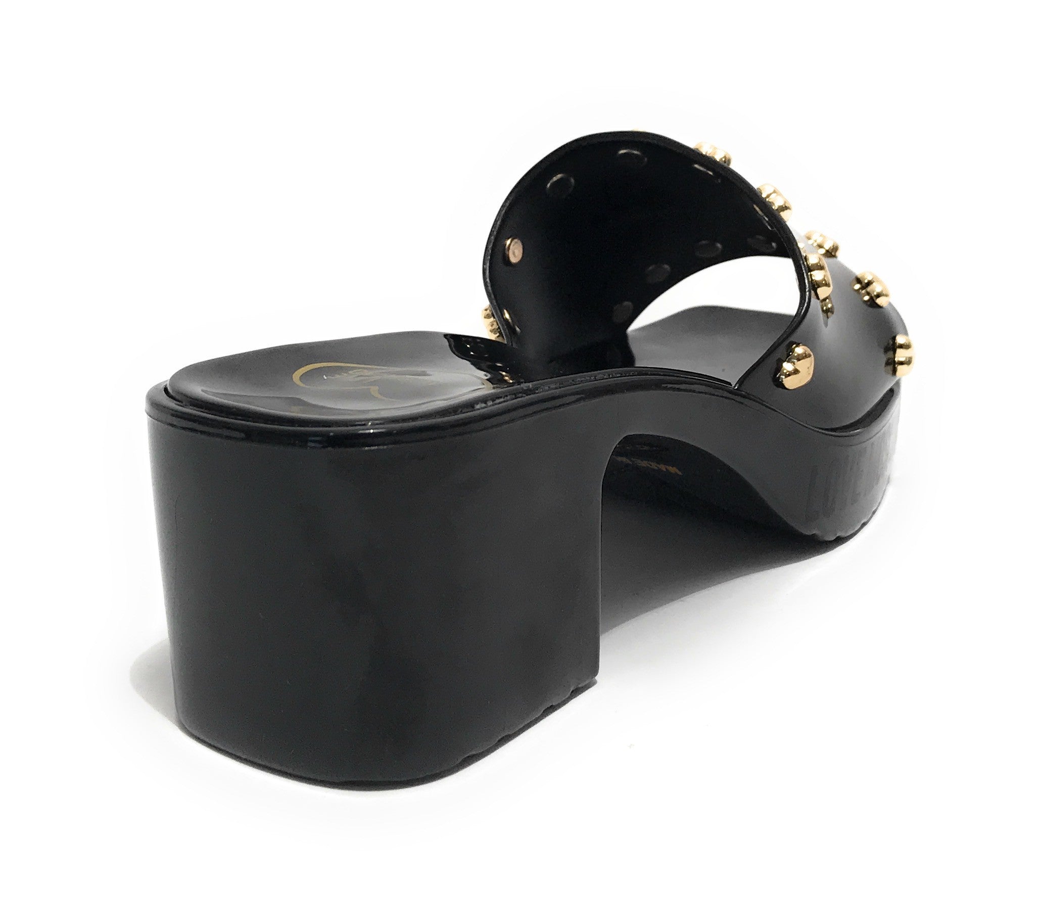 Scarpe donna Love Moschino sabot zoccolo in pvc nero DS23MO12 JA28266