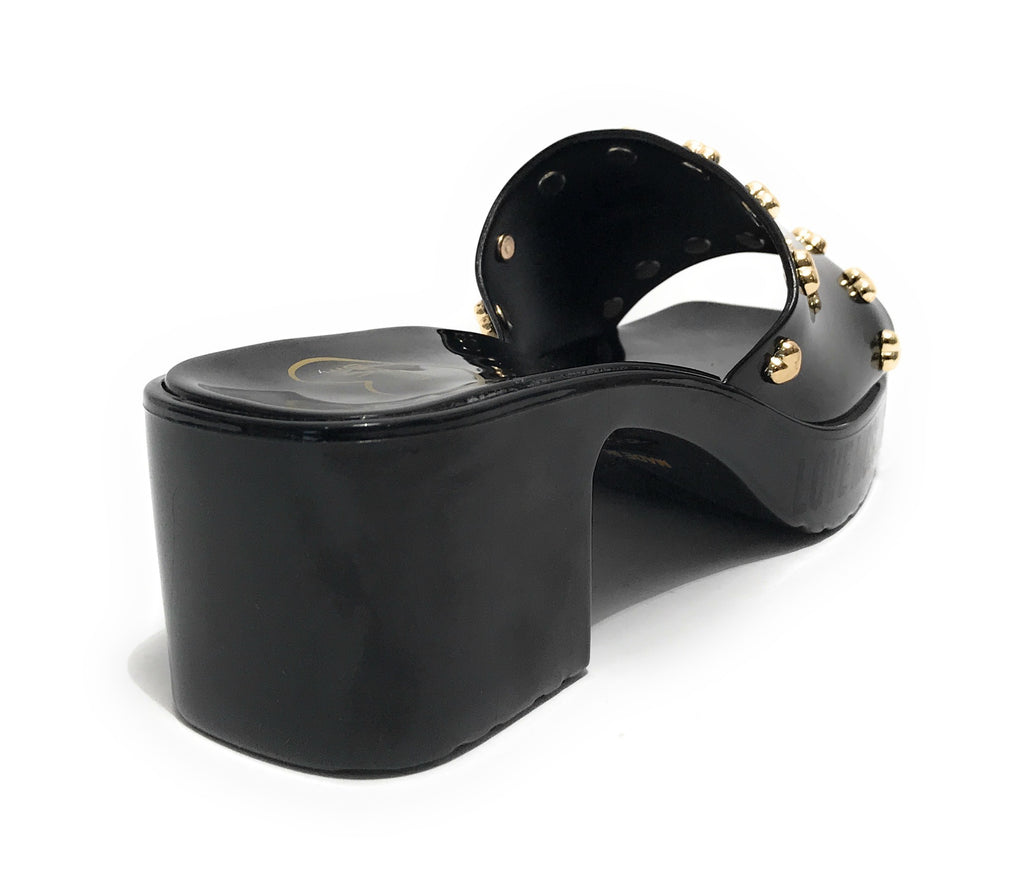 Scarpe donna Love Moschino sabot zoccolo in pvc nero DS23MO12 JA28266