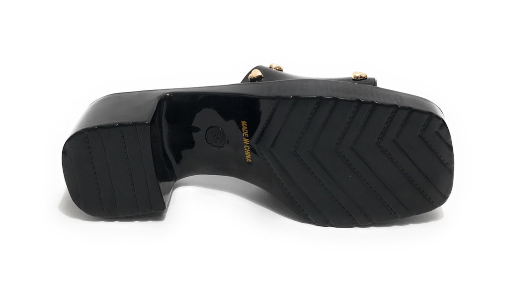 Scarpe donna Love Moschino sabot zoccolo in pvc nero DS23MO12 JA28266