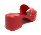 Scarpe donna Love Moschino sabot zoccolo in pvc rosso DS23MO13 JA28266