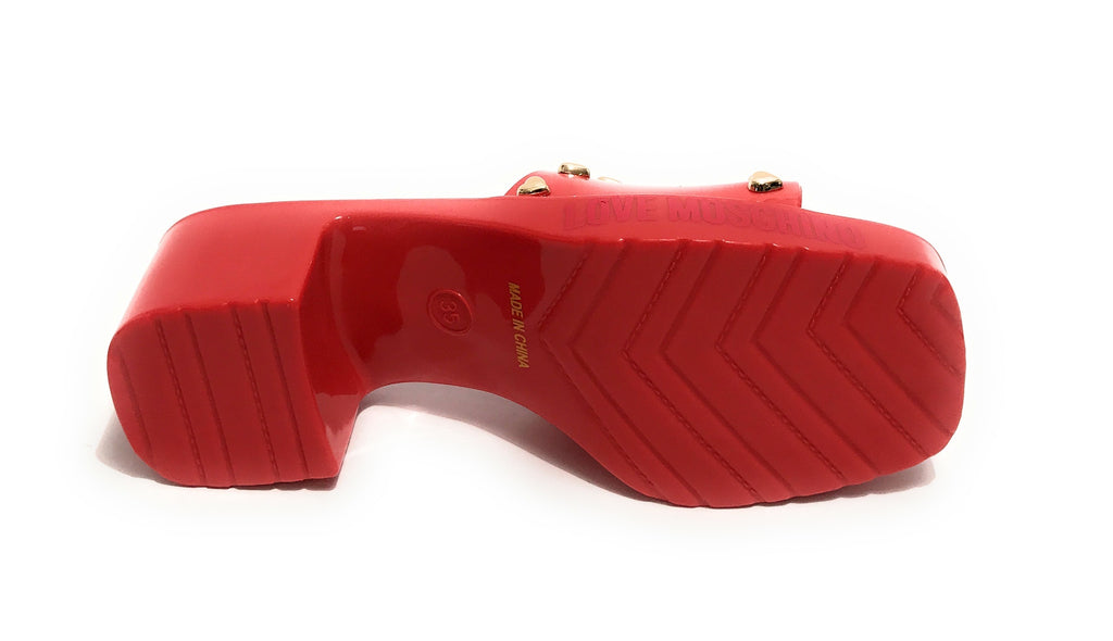 Scarpe donna Love Moschino sabot zoccolo in pvc rosso DS23MO13 JA28266