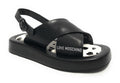 Scarpe donna Love Moschino sandalo in pelle nero/ bianco DS23MO15 JA16263