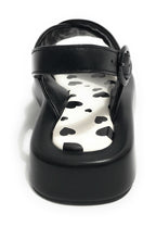 Scarpe donna Love Moschino sandalo in pelle nero/ bianco DS23MO15 JA16263