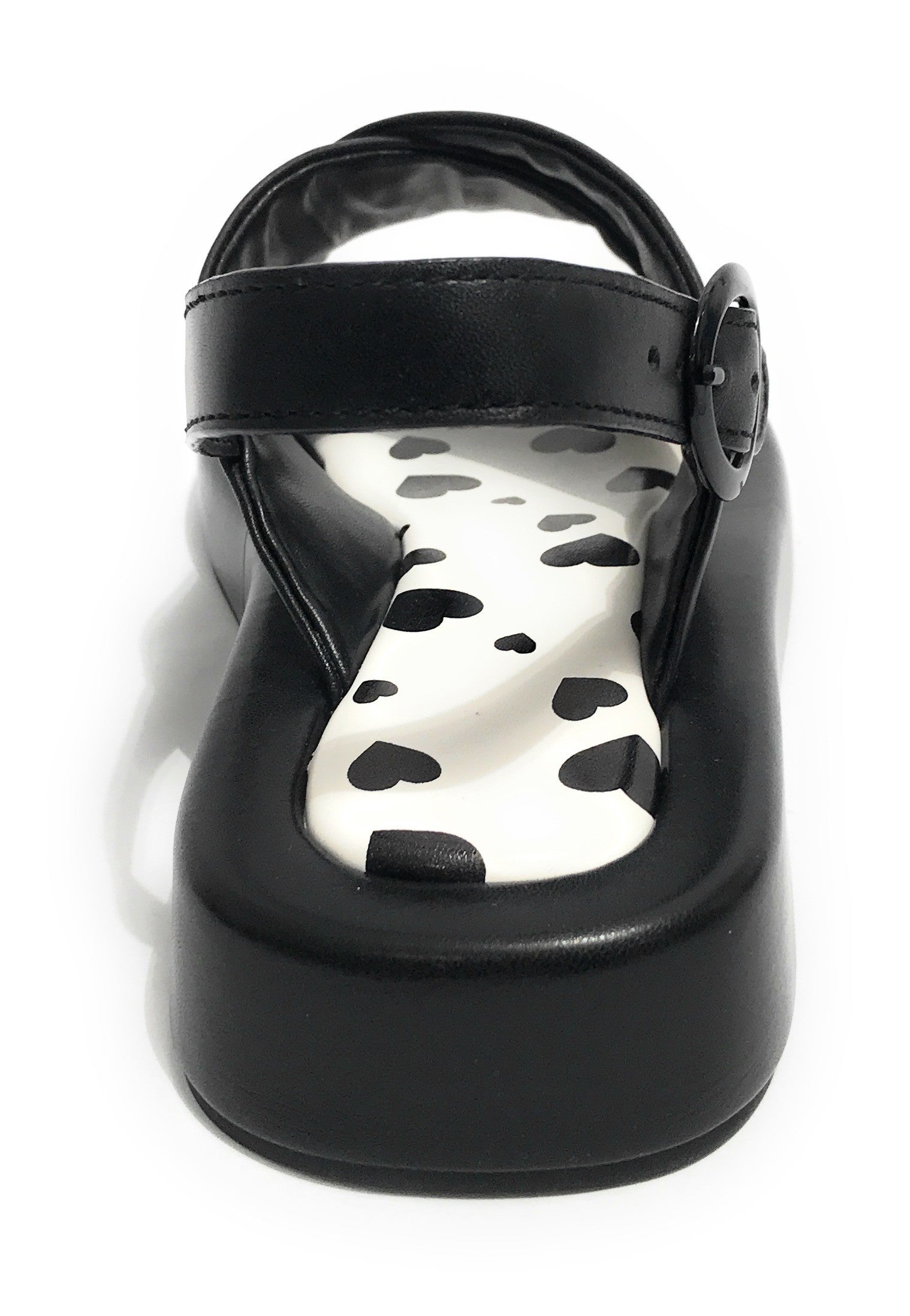 Scarpe donna Love Moschino sandalo in pelle nero/ bianco DS23MO15 JA16263