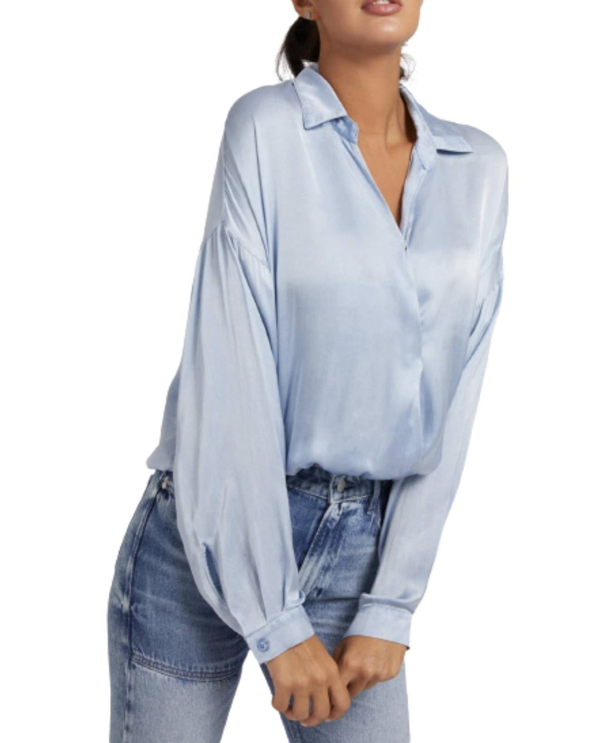 Camicia donna Guess Nada Shirt light blu ES22GU01 W1YH90WES0