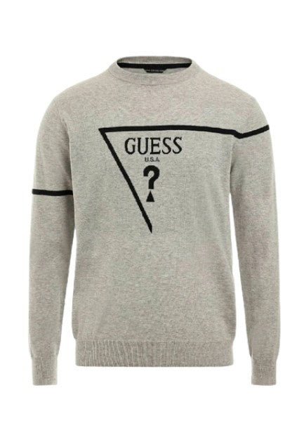 Pullover uomo Guess girocollo rob cn logo sweater grigio ES23GU17 M3RR13Z33R1