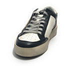 Scarpe uomo 4B12 sneakers in pelle black/ cognac US23QB10 KYLE-U734