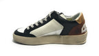 Scarpe uomo 4B12 sneakers in pelle black/ cognac US23QB10 KYLE-U734