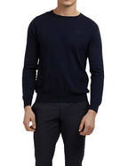 Pullover uomo Guess girocollo randall silk-blend sweater blu ES23GU22 M3RR00Z33R1