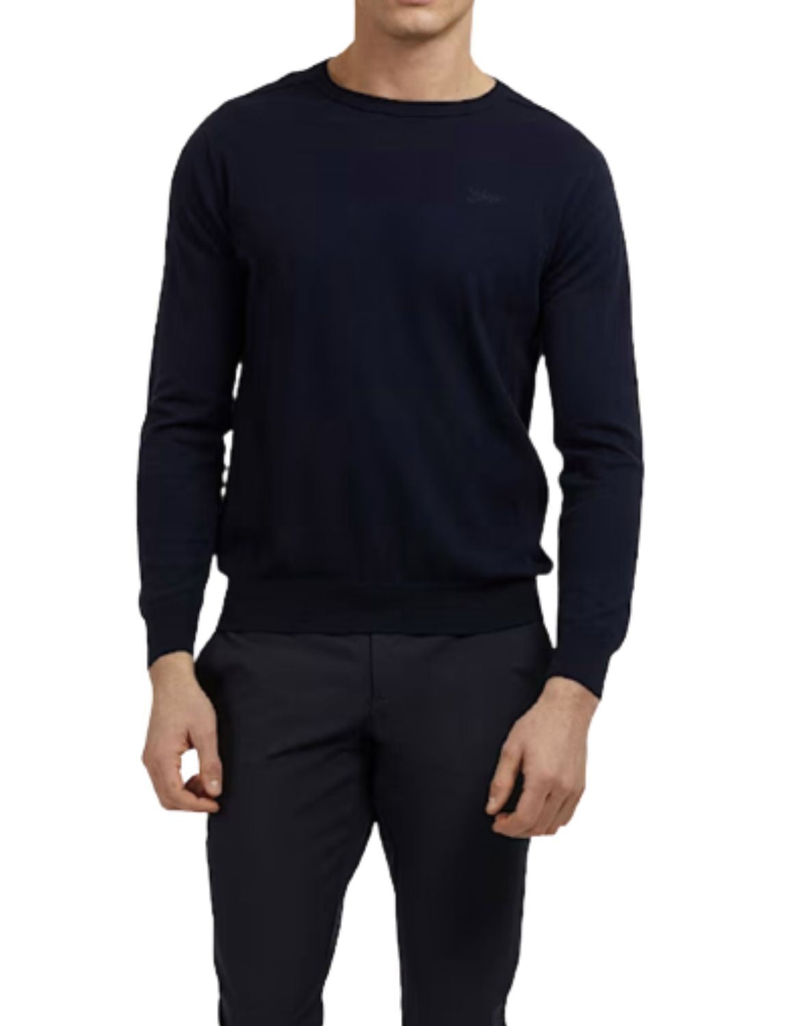 Pullover uomo Guess girocollo randall silk-blend sweater blu ES23GU22 M3RR00Z33R1
