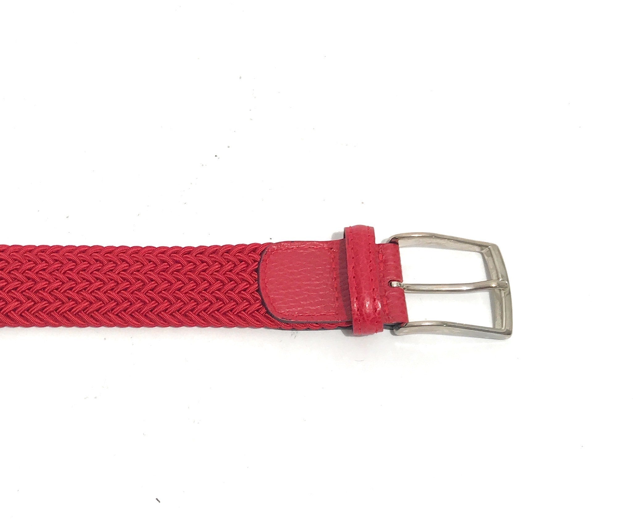 Cinta in cotone elastico spinato e pelle rosso A22EL01