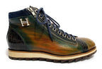 Polacchino Harris uomo stampa cocco marrone/ shade alce giallo/ blu U17HA123