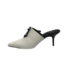 Scarpe donna Love Moschino sabot a punta con tallone aperto tc 80 in pelle bianco DS23MO08 JA10187