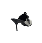 Scarpe donna Love Moschino sabot a punta con tallone aperto tc 80 in pelle bianco DS23MO08 JA10187