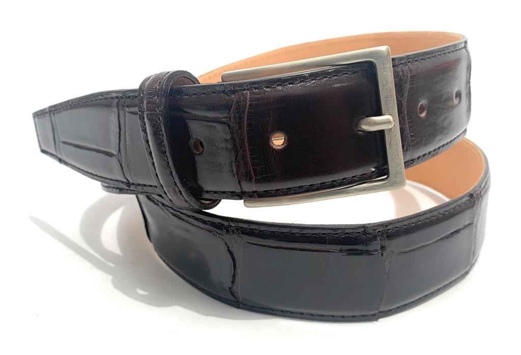 Cinta pelle cocco marrone moro H 35  A20EL02