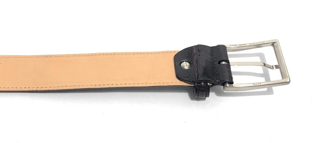 Cinta pelle cocco marrone moro H 35  A20EL02