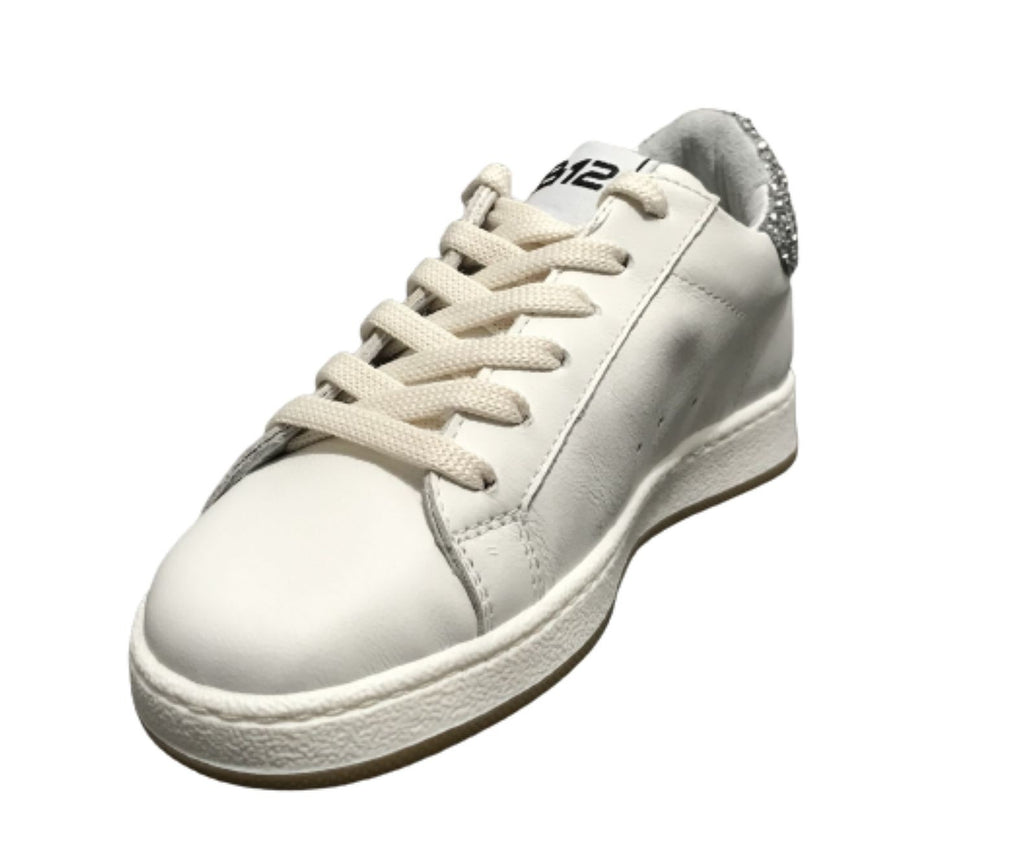 Scarpe 2B12 sneaker Mini Suprime-25 pelle bianco/ glitter ZS23QB02