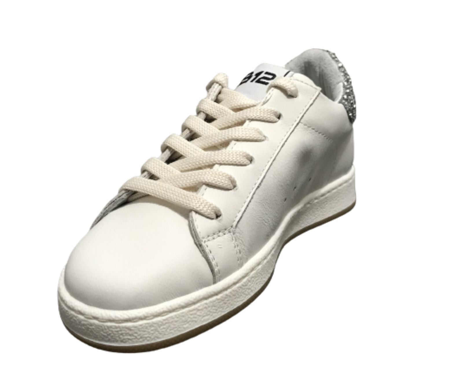 Scarpe 2B12 sneaker Mini Suprime-25 pelle bianco/ glitter ZS23QB02