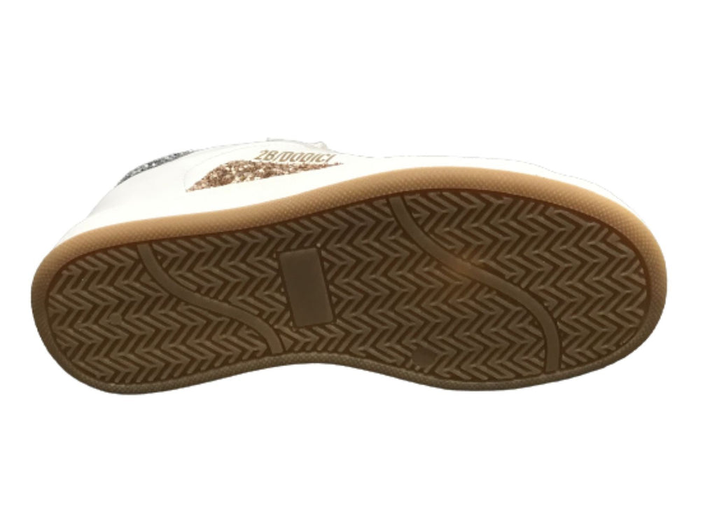 Scarpe 2B12 sneaker Mini Suprime-25 pelle bianco/ glitter ZS23QB02