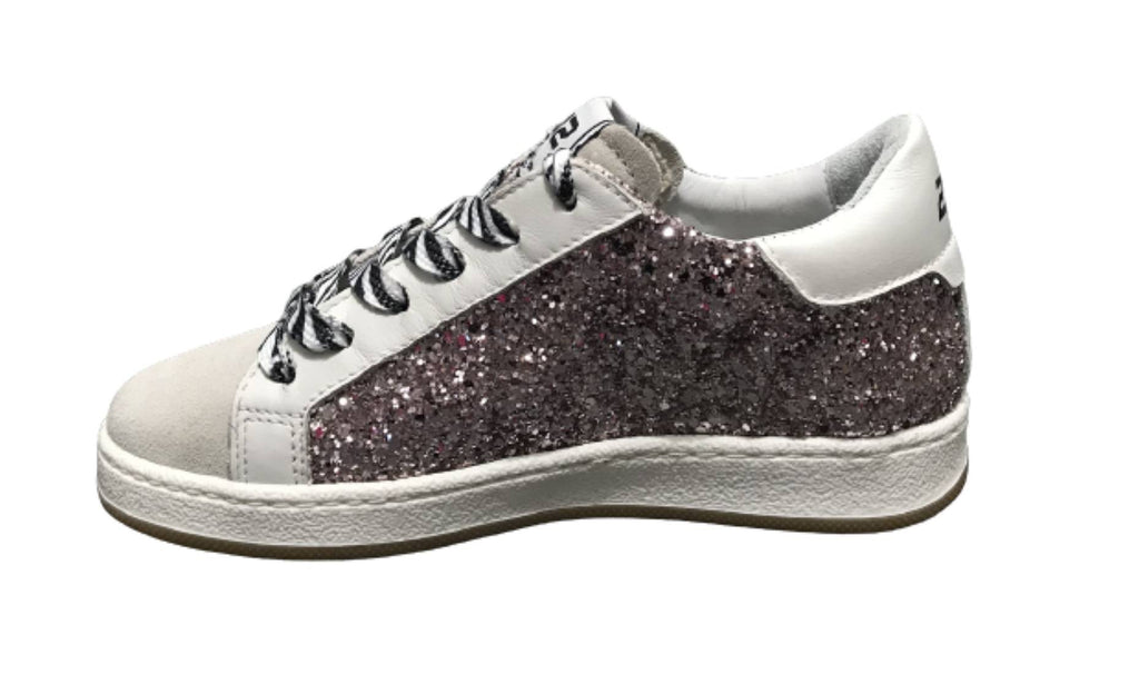 Scarpe 2B12 sneaker Mini Suprime-25 pelle lilla / bianco/ glitter ZS23QB03