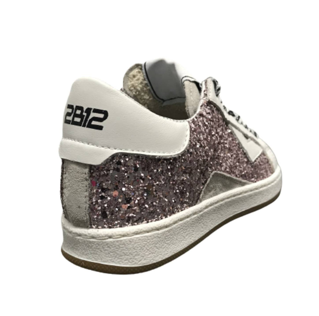 Scarpe 2B12 sneaker Mini Suprime-25 pelle lilla / bianco/ glitter ZS23QB03