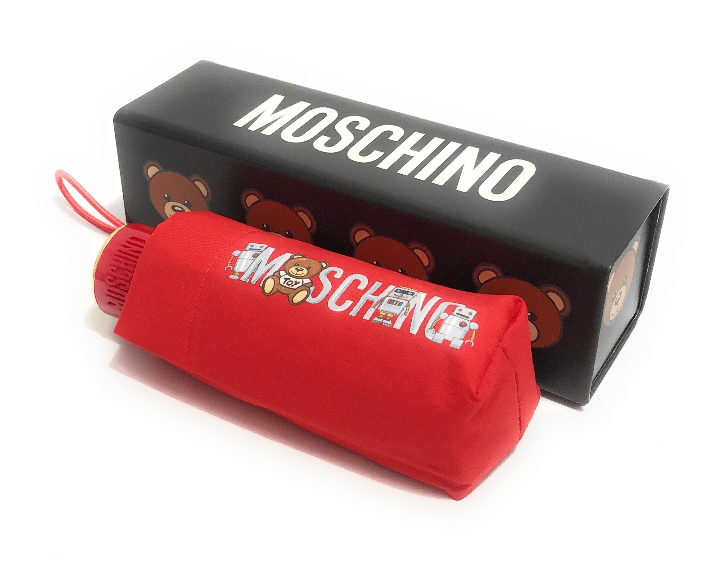 Ombrello Moschino retraibile toy robot supermini rosso O22MO11 8123