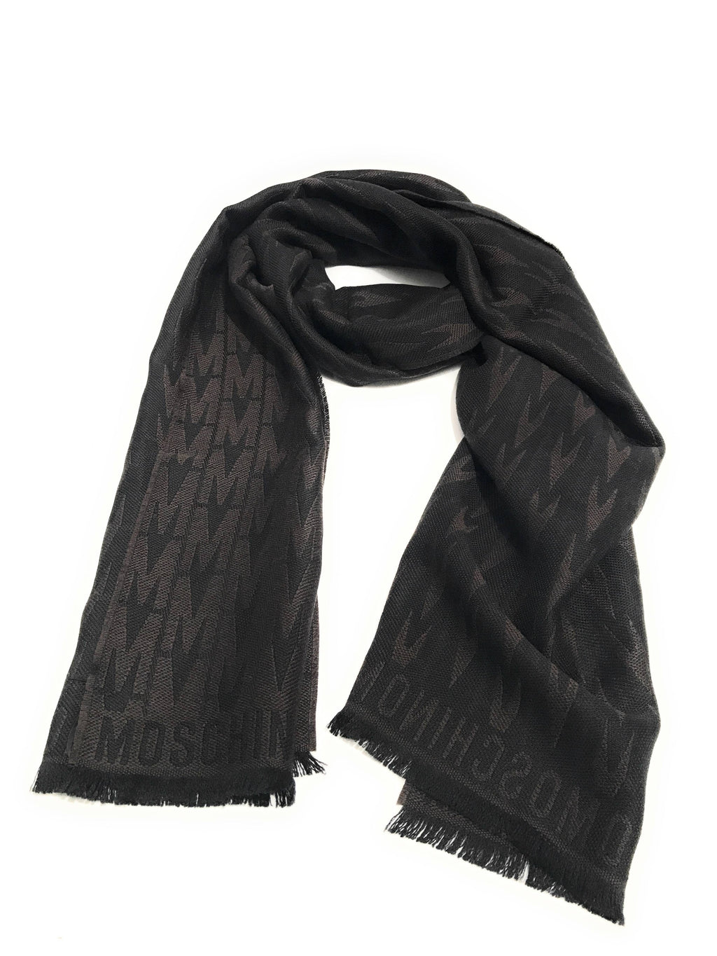 Sciarpa Moschino multilogo lana marrone C23MO21 50195 M5664