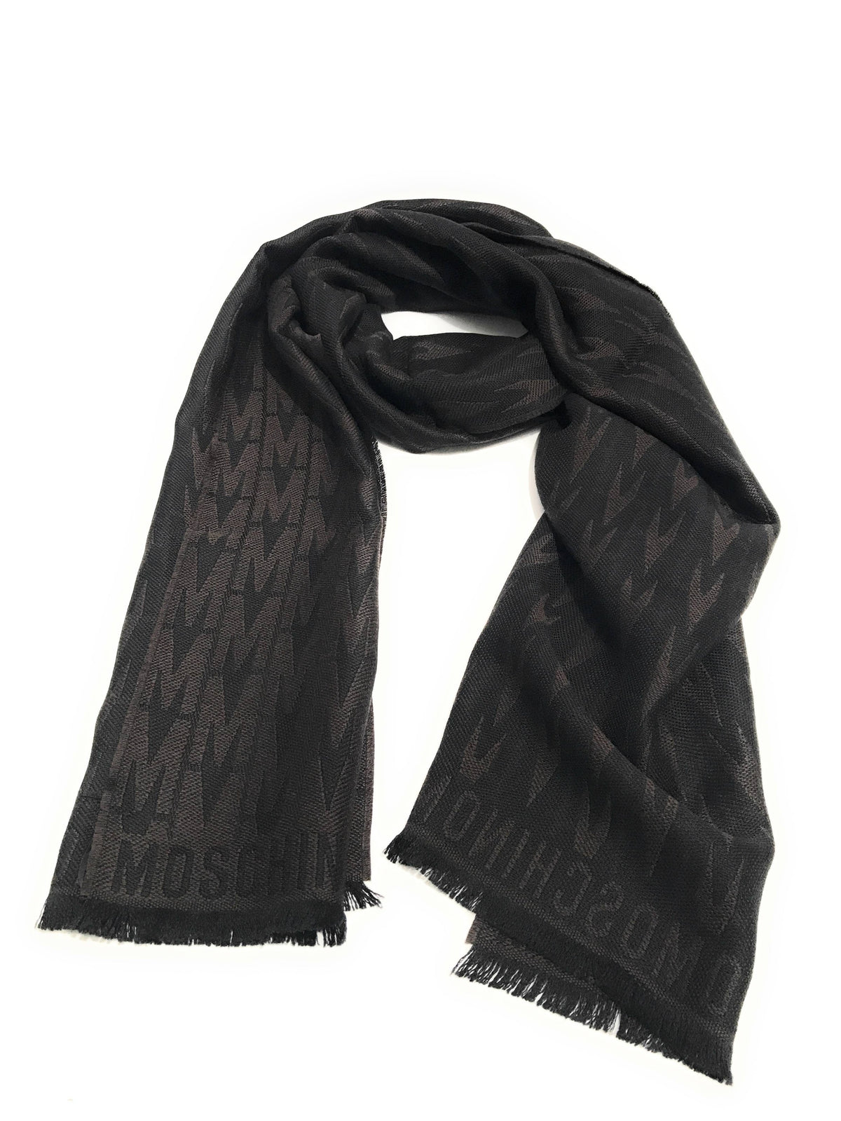 Sciarpa Moschino multilogo lana marrone C23MO21 50195 M5664