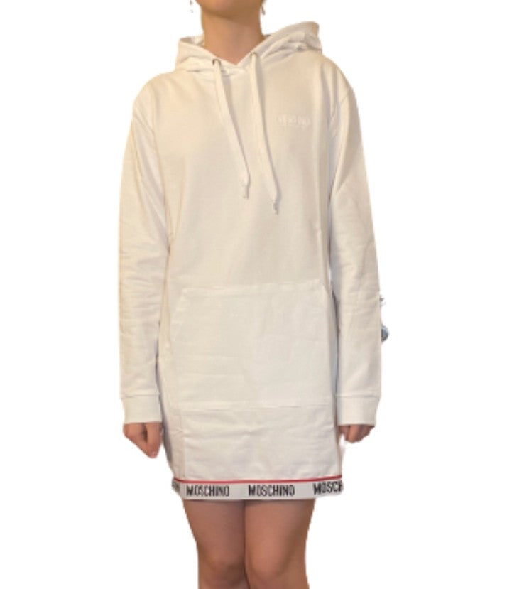 Maxi felpa Moschino con cappuccio donna bianco ES23MO07 V6A1784 4409