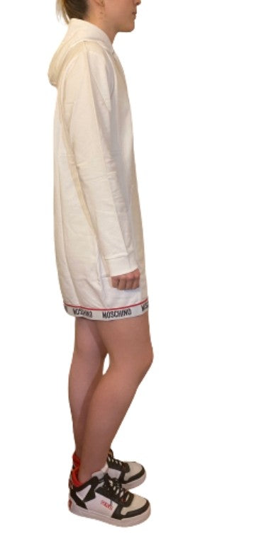 Maxi felpa Moschino con cappuccio donna bianco ES23MO07 V6A1784 4409