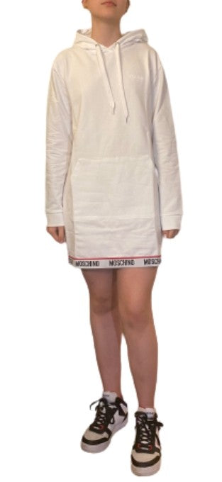 Maxi felpa Moschino con cappuccio donna bianco ES23MO07 V6A1784 4409