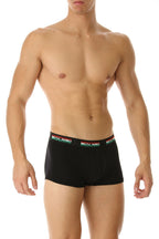 BOXER UOMO MOSCHINO  LOGO SU ELASTICO TRICOLORE NERO  E19MO07