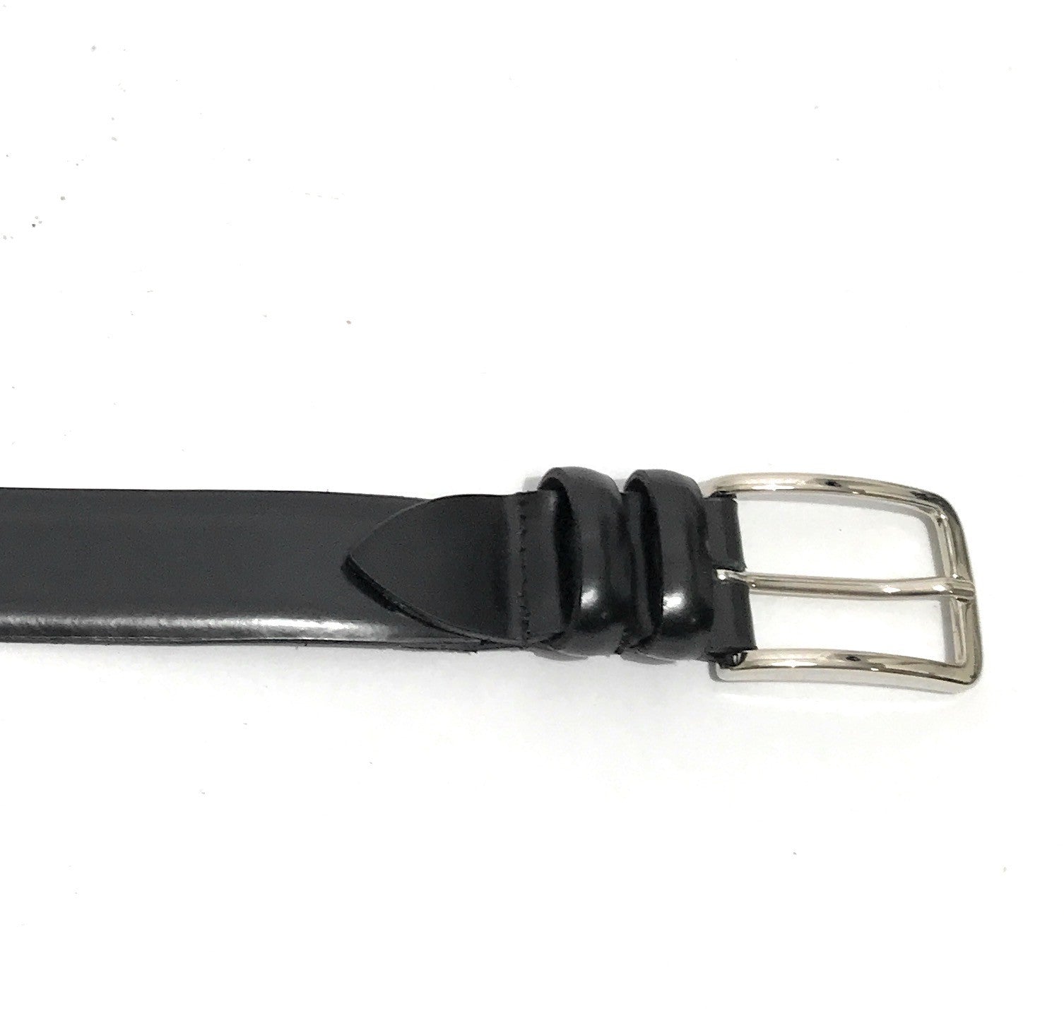 Cinta in pelle di colore nero lucido A22EL08