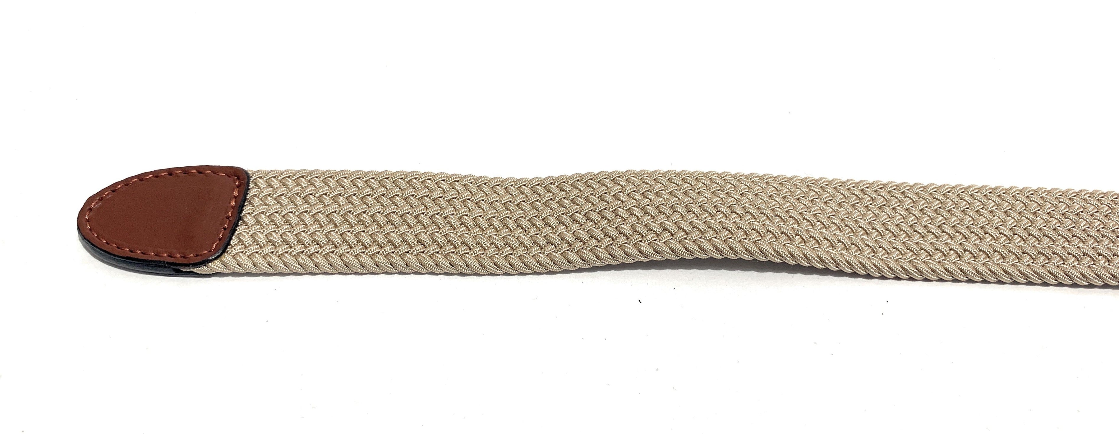 Cinta elasticizzata cotone e pelle beige   H3 A20EL07