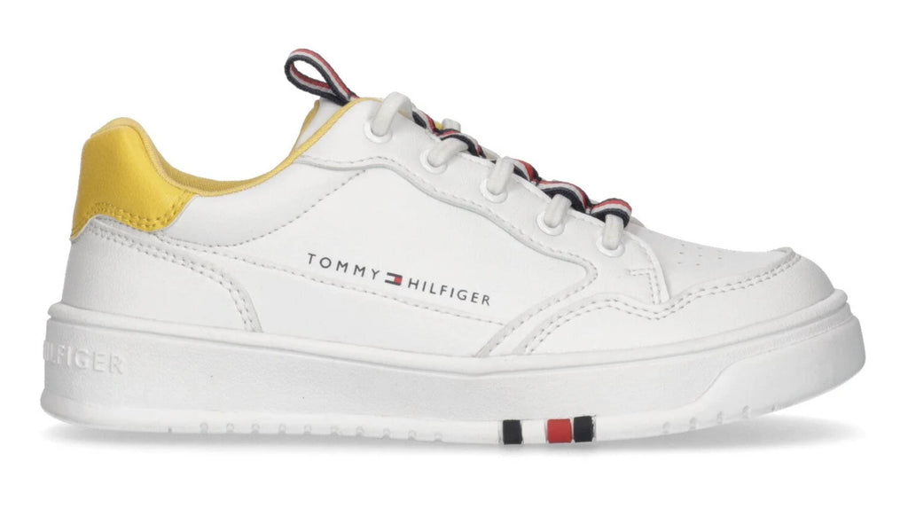Scarpe Tommy Hilfiger sneaker in ecopelle white/ yellow ZS23TH08 T3X9-32853