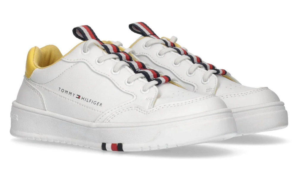 Scarpe Tommy Hilfiger sneaker in ecopelle white/ yellow ZS23TH08 T3X9-32853